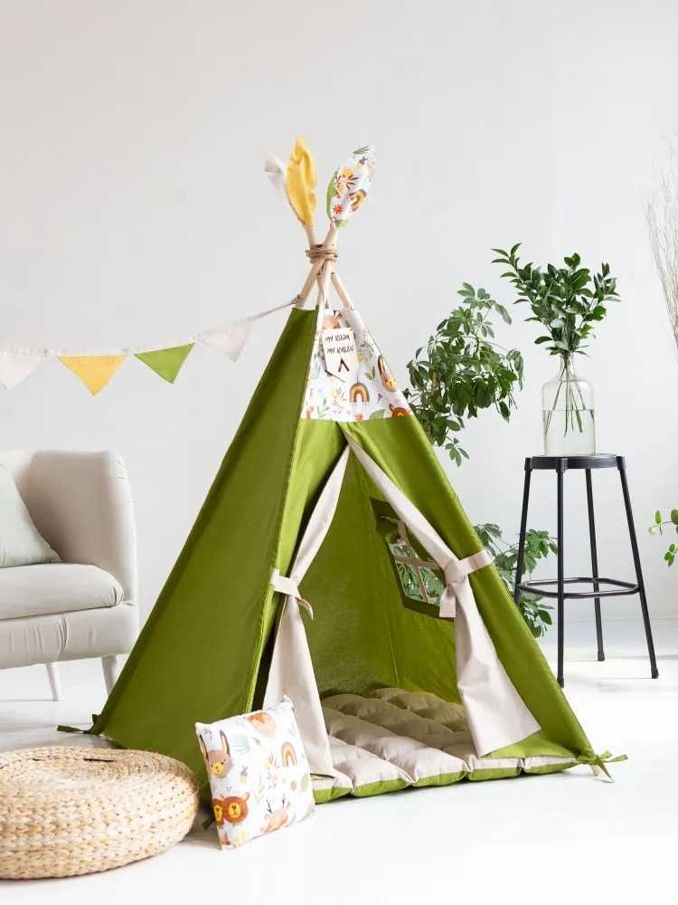 Игровая палатка для детей. Вигвам детский оливковый