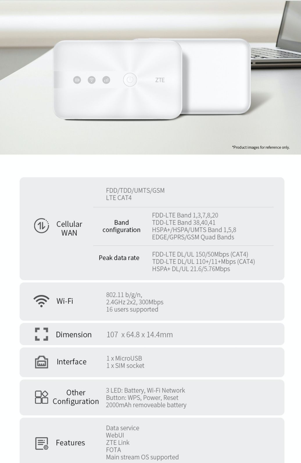 Мобилен рутер 4G hotspot ZTE MF937