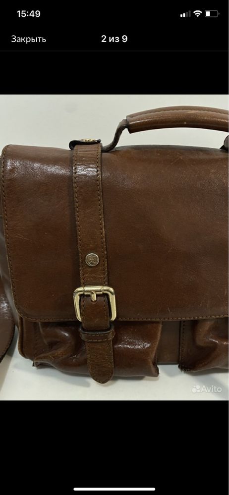Кожаный портфель massimo dutti