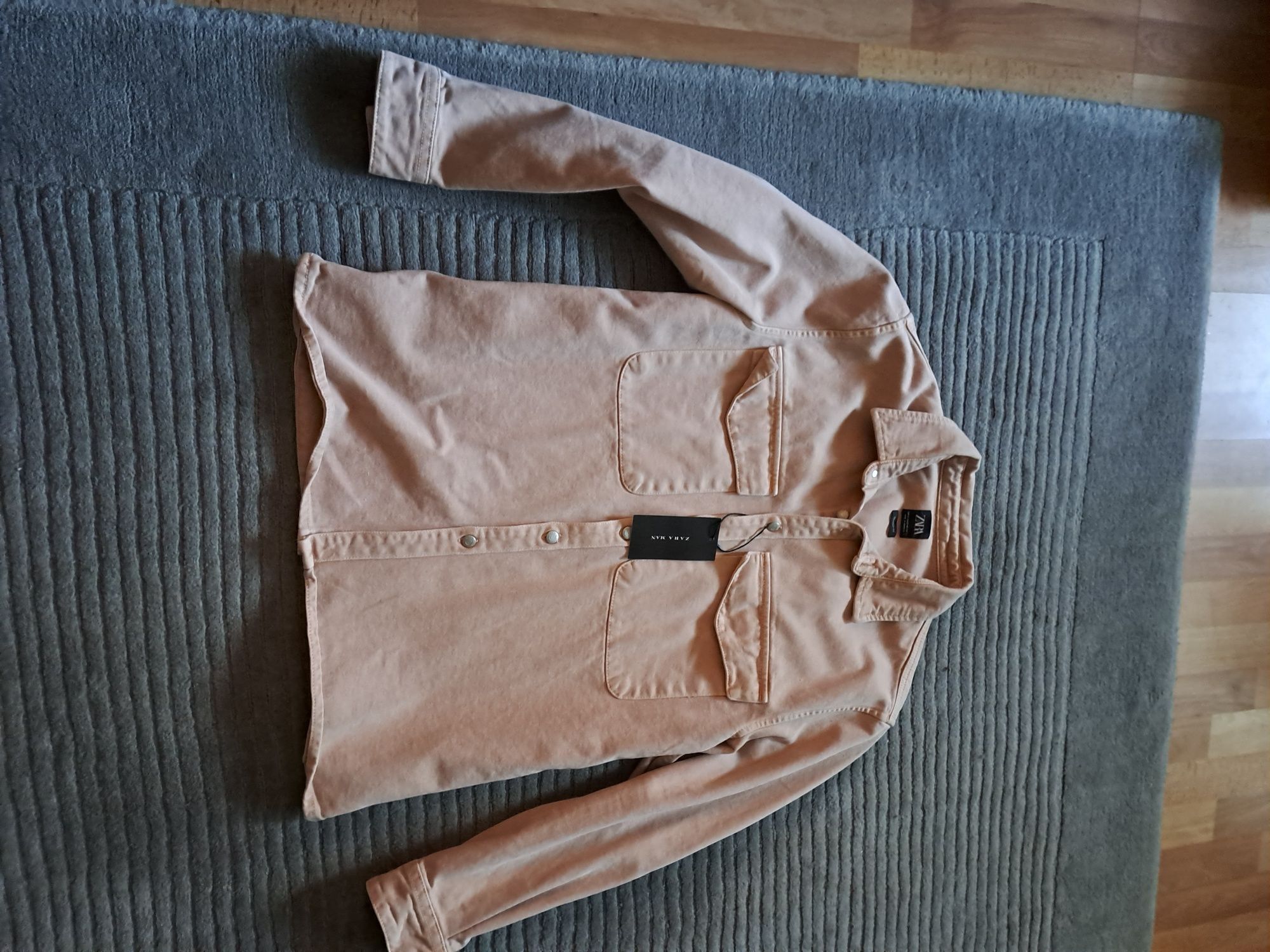 Jacheta de blugi stil camasa,roz prafuit,XL,midel Dsquared