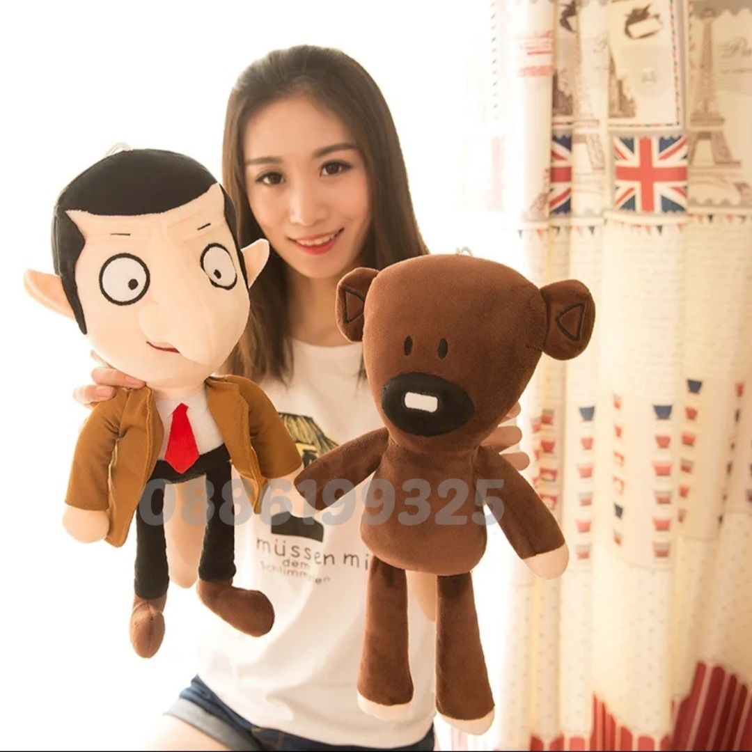 Мистър Бийн плюшена играчка Mr. Bean и мечето му, 30см