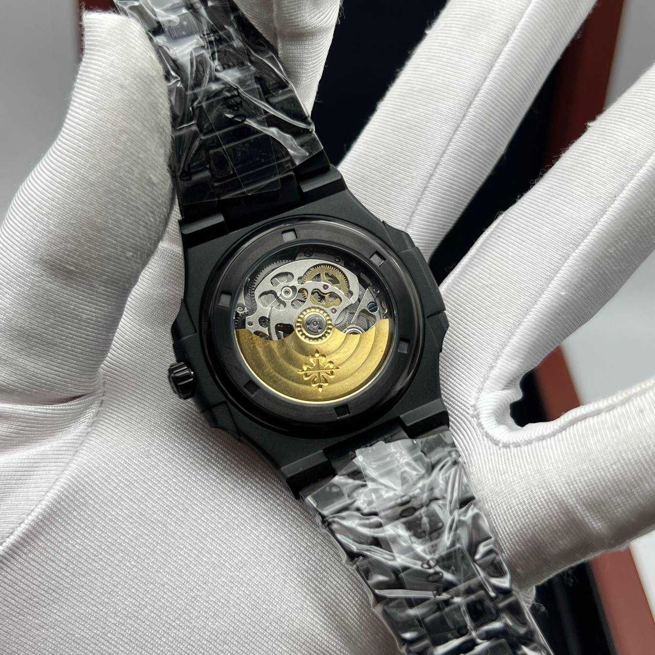 patek philippe nautilus черно/скелет