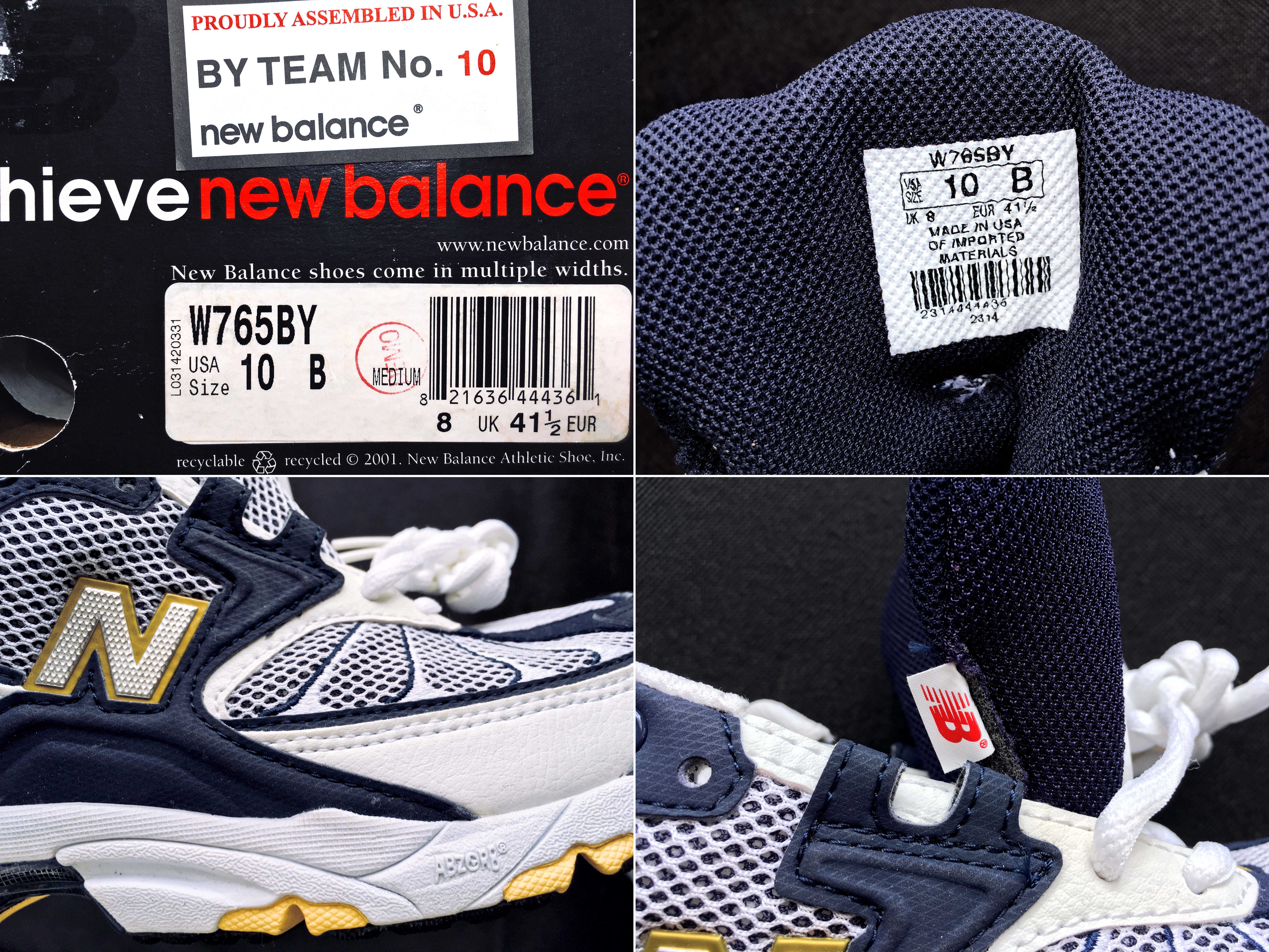 VINTAGE 2001 Made in U.S.A. New Balance® 765 Running Shoes — 26.5 CM