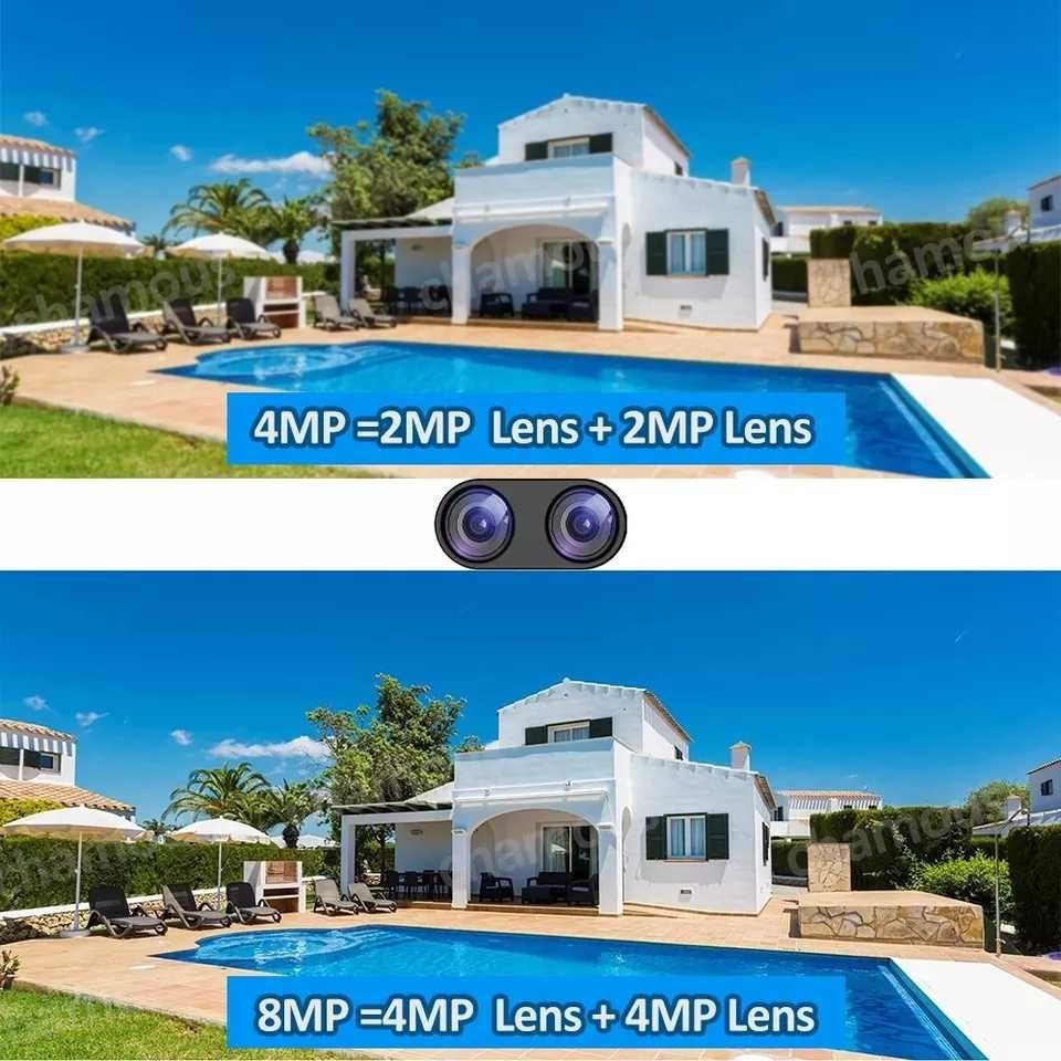 Dual Lens camera IP supraveghere 8X zoom exterior wifi icsee