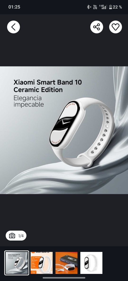 Mi band 10 white ceramic edition