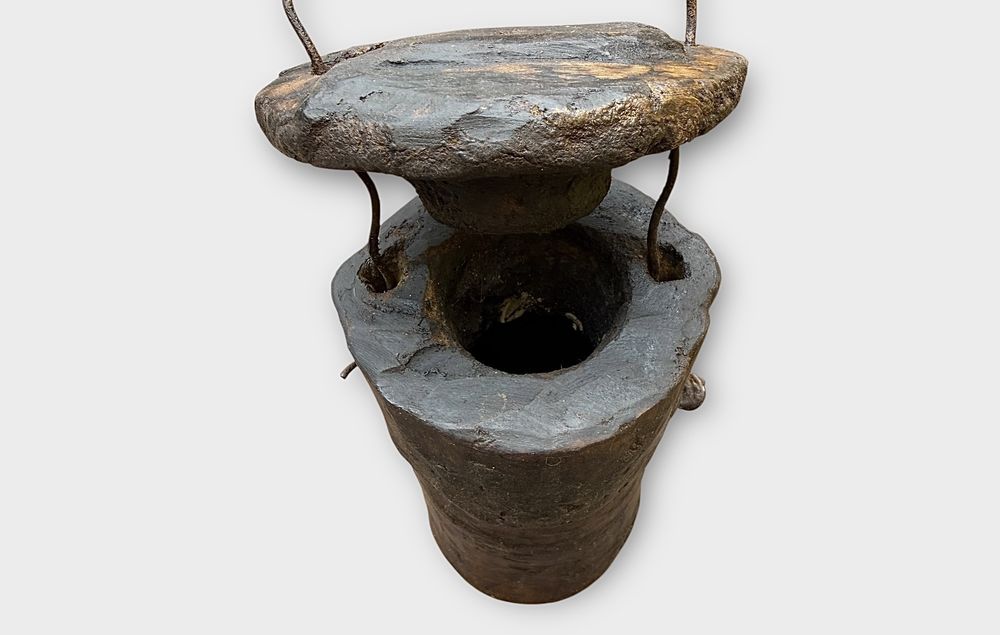 Recipient mobil taranesc vechi lemn corn raritate