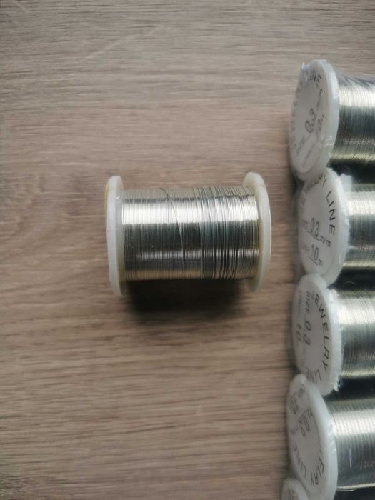 Fir metalic sarma pentru bijuterii 0,3 mm, argintiu, set 25 role x 10m