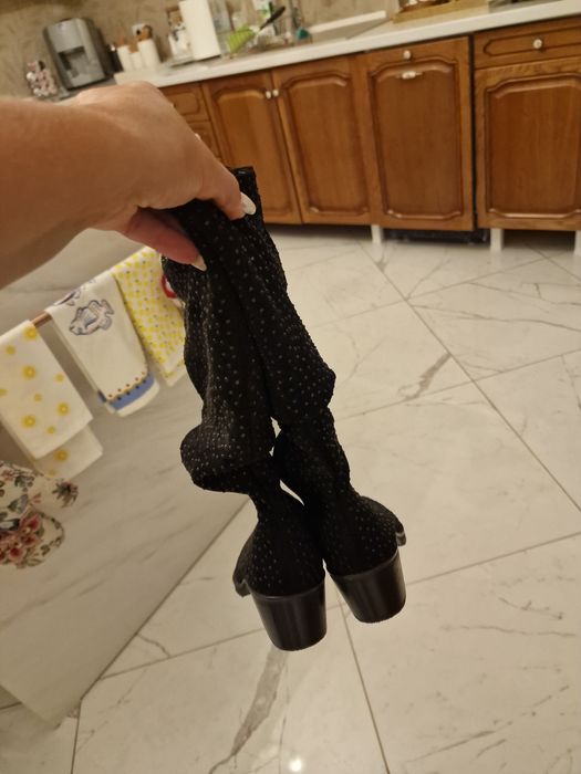 Cizme piele cu strasuri