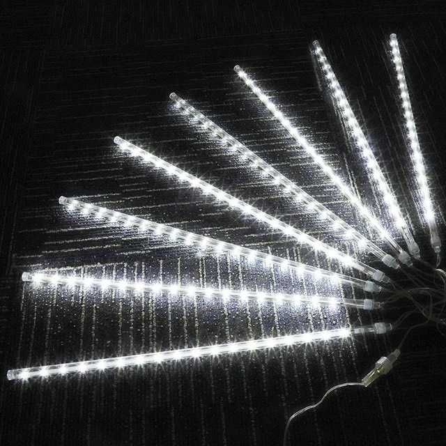 Коледни лампички падащ сняг многоцветни 3м х 50см стичаща се светлина