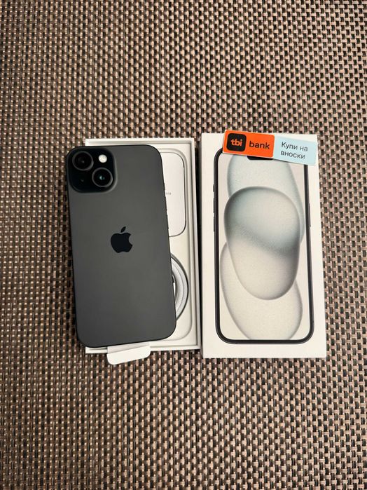 НОВ!! 128гб iPhone 15 Лизинг от 40лв/мес/ Black ГАРАНЦИЯ черен
