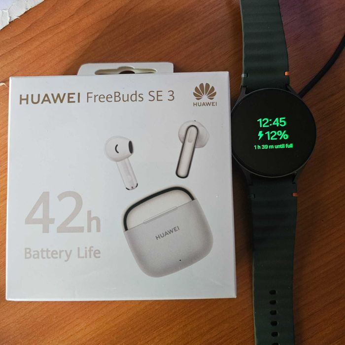 Pachet smartwatch Samsung Watch7  46mm + Casti Huawei Freebuds SE 3