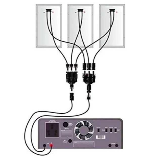 Mufa MC4 tripla cu cablu set conector pentru cablu fotovoltaic