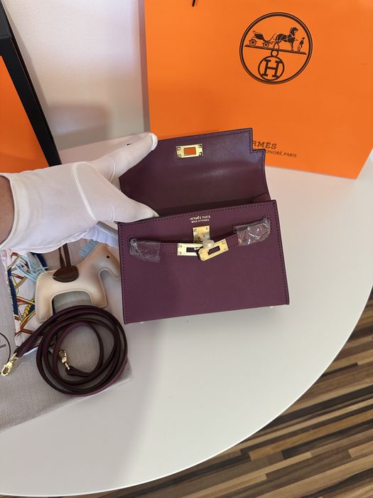 Geanta dama hermes kelly 19cm mov cadou c:69