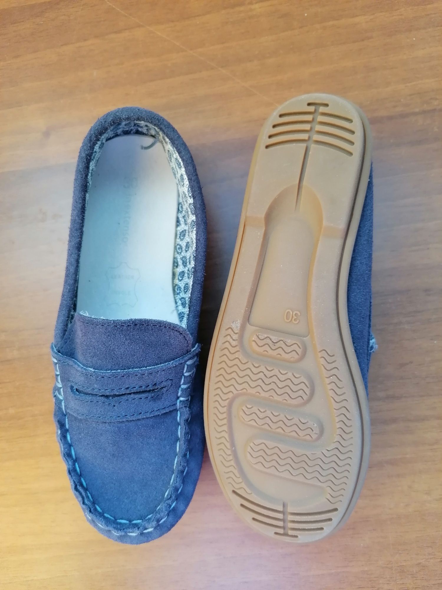 Pantofi noi din piele, m 30, bleumarin Inextenso