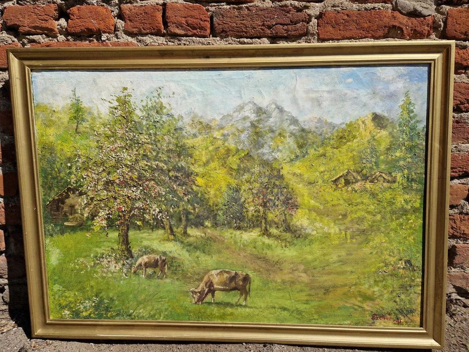 Tablou vechi 1935 , autor roman  108 x 76 cm