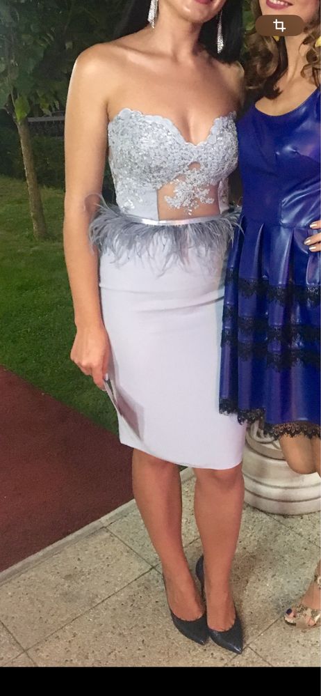Rochie dantela si pena Ana Radu, Cristallini, Marquise, Nissa