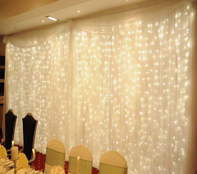 Студено бял Водопад Мигащ с 20 Въжета 720л 3 х 3м опция снаждане