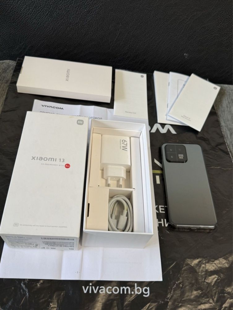 256GB Xiaomi 13 8GB 5G Vivacom Гаранция 2026г. Black / Черен