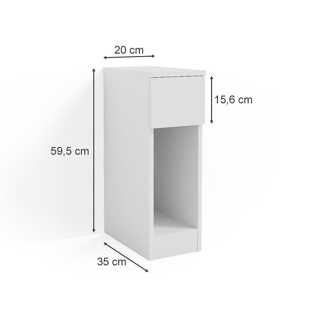 Нощно шкафче "ентон" бял 20 х 59.5 см vicco