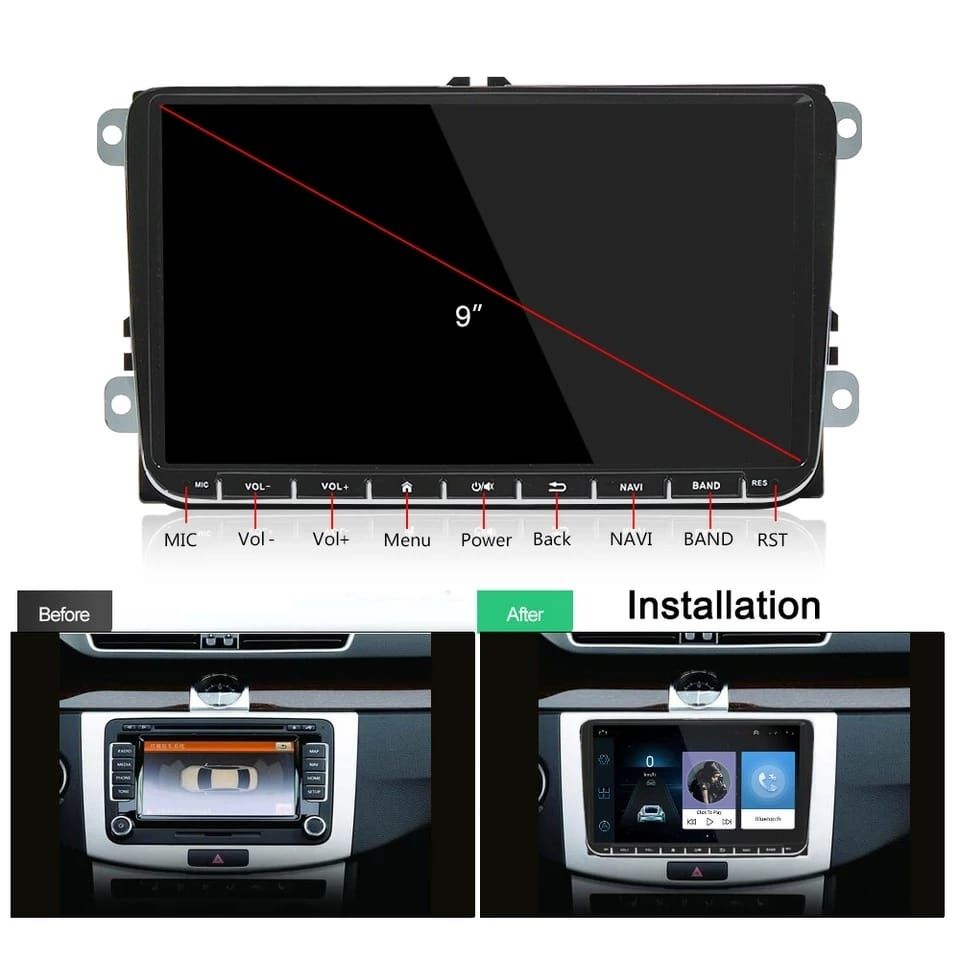 Navigație 9" android  vw golf 5,6, Passat, polo, Scirocco, skoda