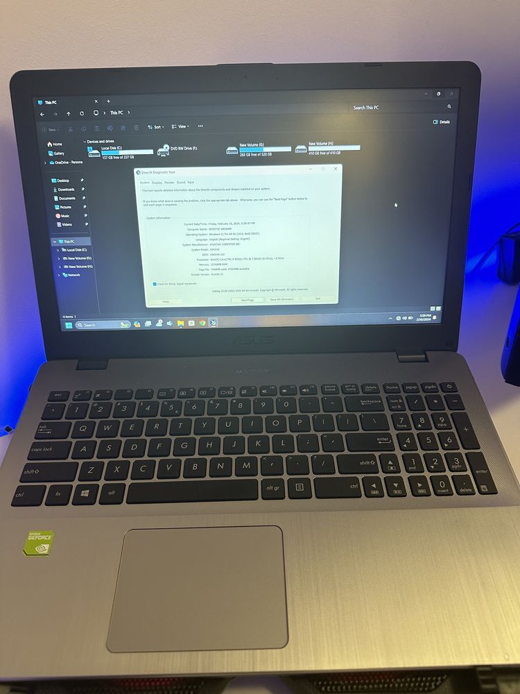 Laptop Asus i7 ‘th8 32Gb Ram
