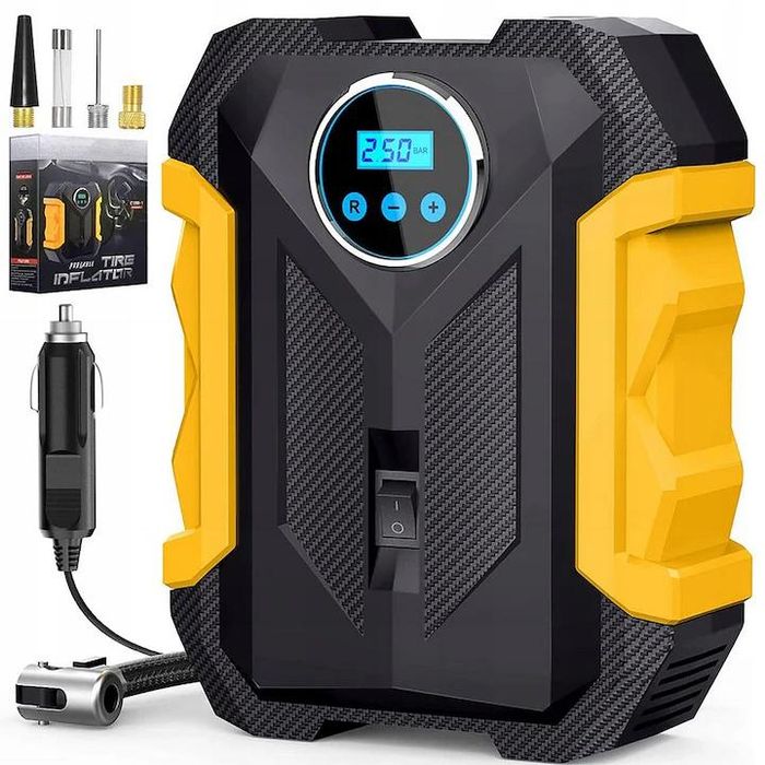 Компресор за гуми №3740-1 Мини компресор 140W дигитален DC12V