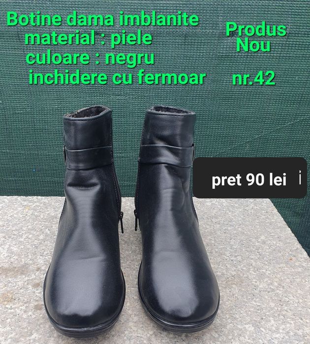 Botine imblanite piele nr.42 / nou