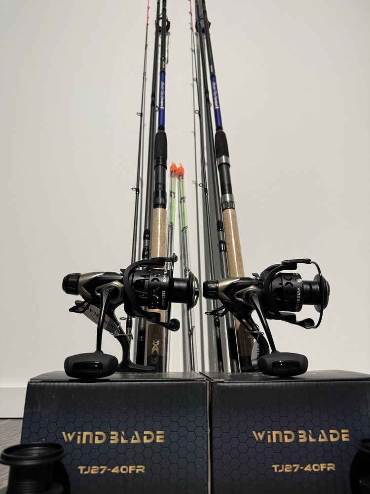 Set Feeder 2 lansete Wind TFD-05 3.6 m + 2 Mulinete WindBlade TJ 4000