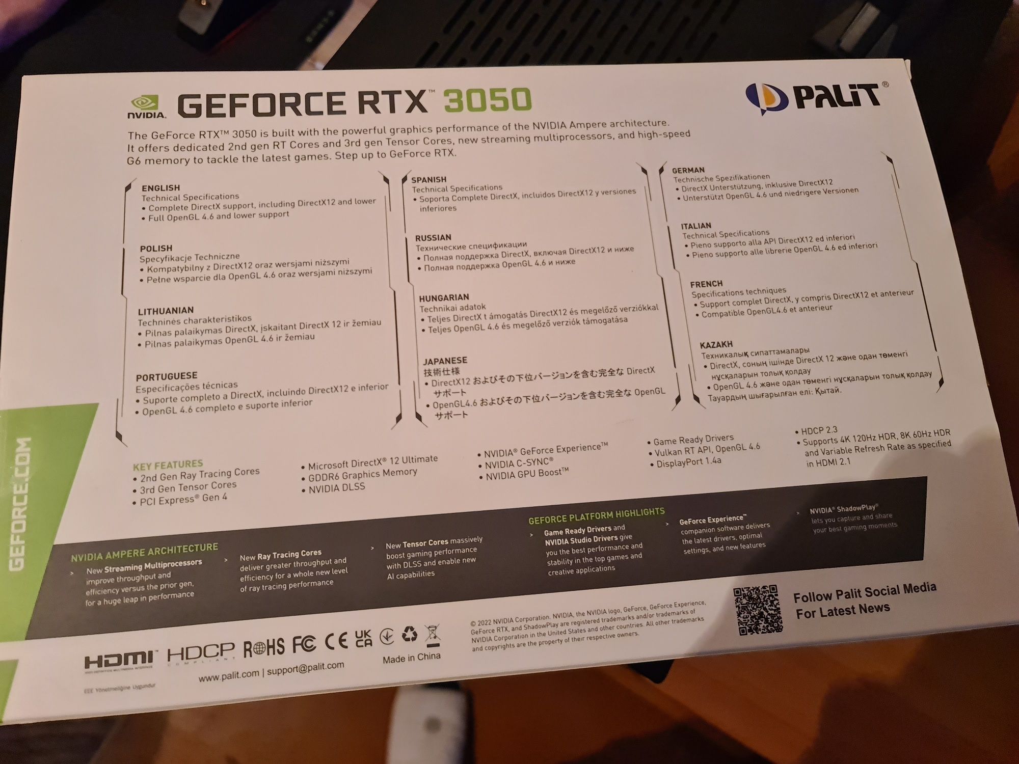 RTX 3050 DUAL 8gb palit