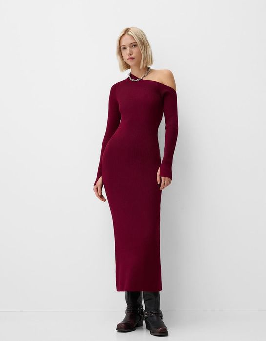 Бордо рокля Bershka