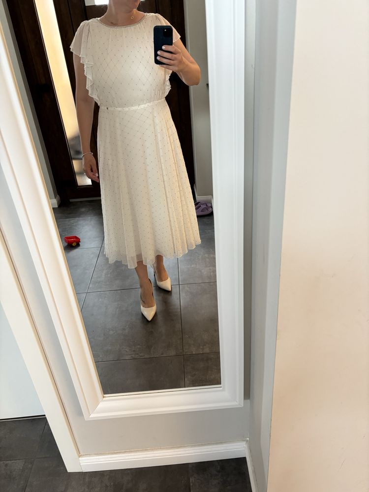 Rochie Nissa cununie/botez, alba, mar 44, impecabila