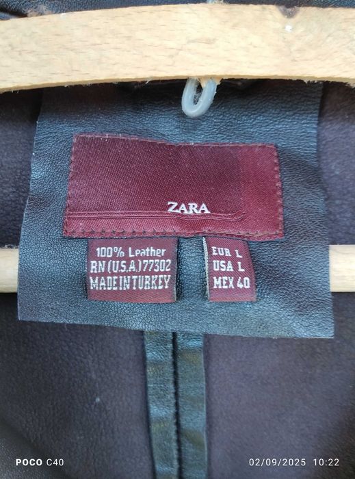 Sacou Zara din piele naturala moale de manusa L ca nou