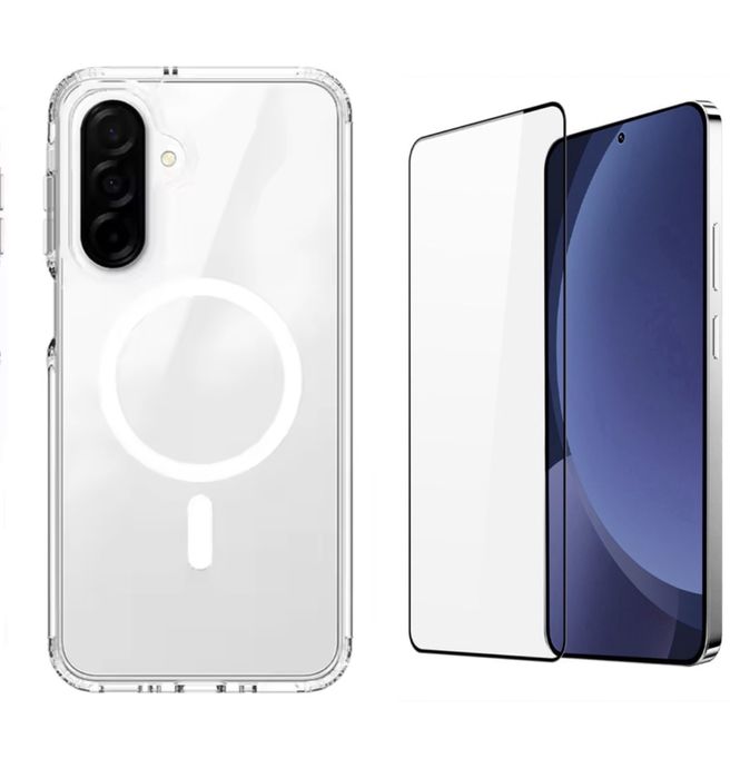 Samsung A16/A17/A26/A36/A56/A55/A35 Husa Magsafe Clear + Folie Sticla