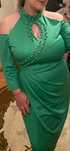 Rochie petrecuta verde aplicatii perle