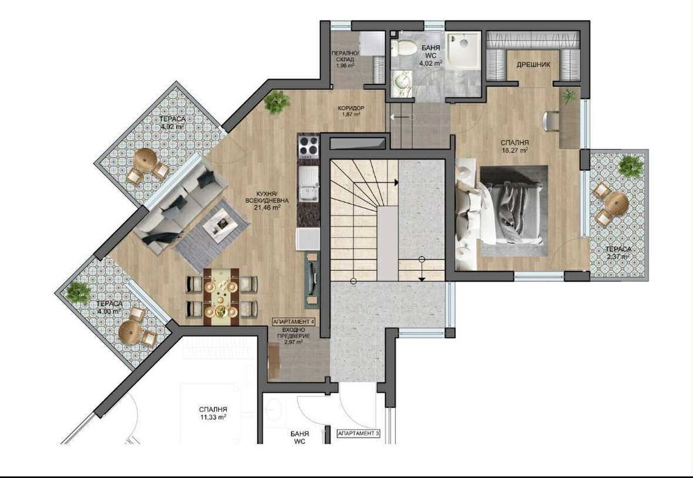 От строителя/ двустаен апартамент/94 м²/спец. цена 108 000 €, гр. Бяла
