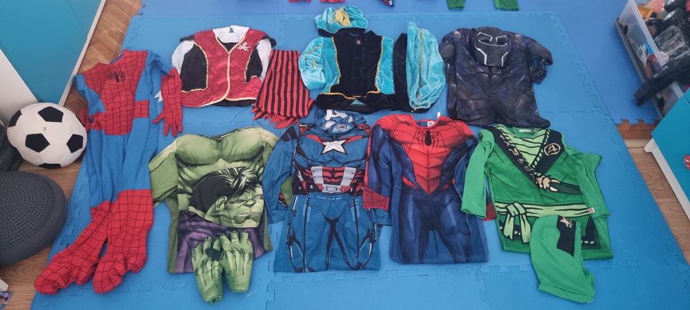 Costume supereroi spiderman, hulk, iron man, superman , print, ninjago