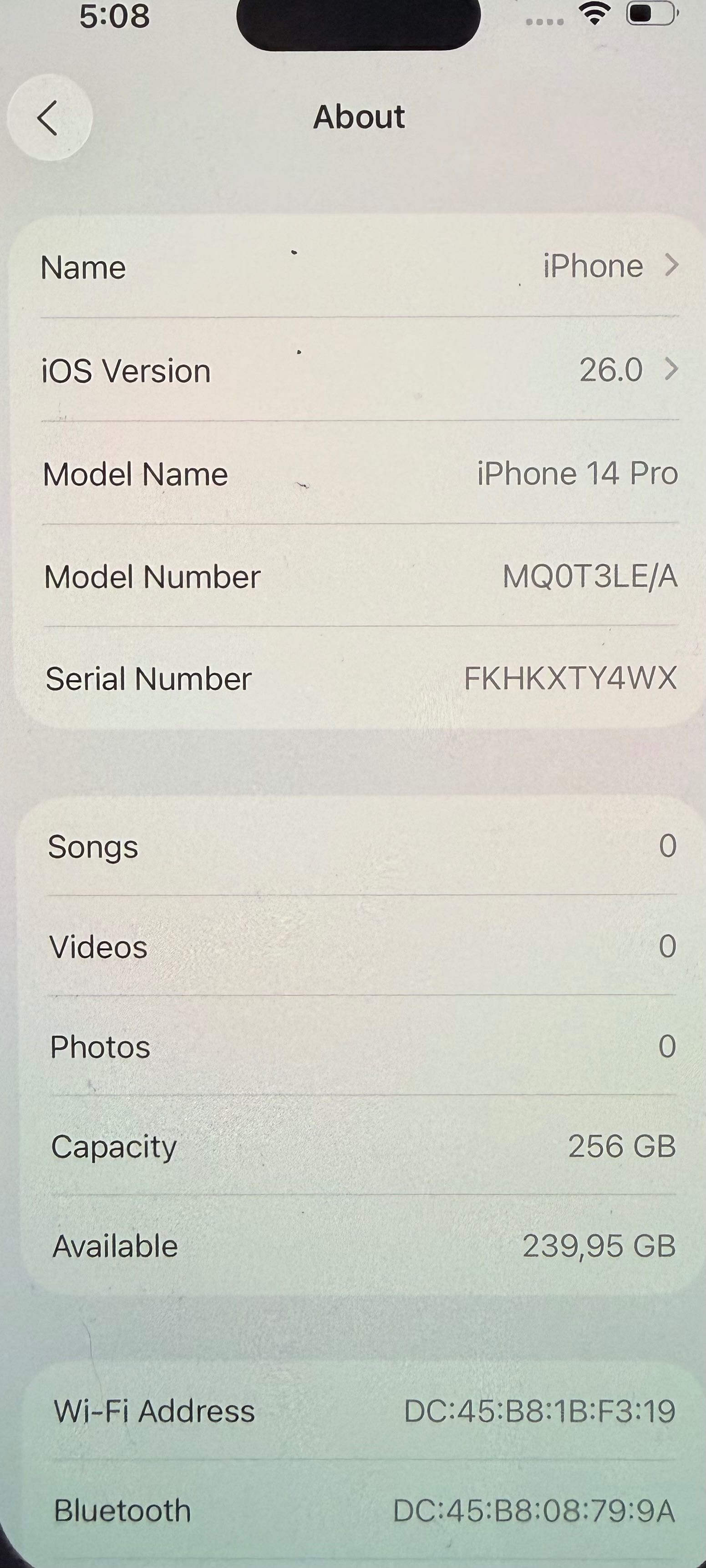 Iphone 14 pro 256GB Space Black