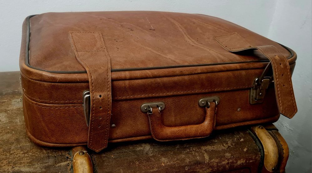 Valiză de piele decor 2 buc.