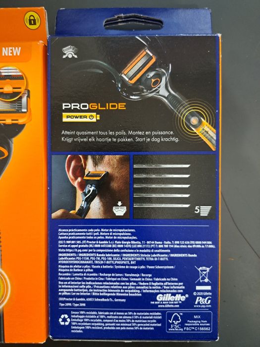 Aparat de ras Gillette Fusion Power si Gillette Proglide Power +2 lame