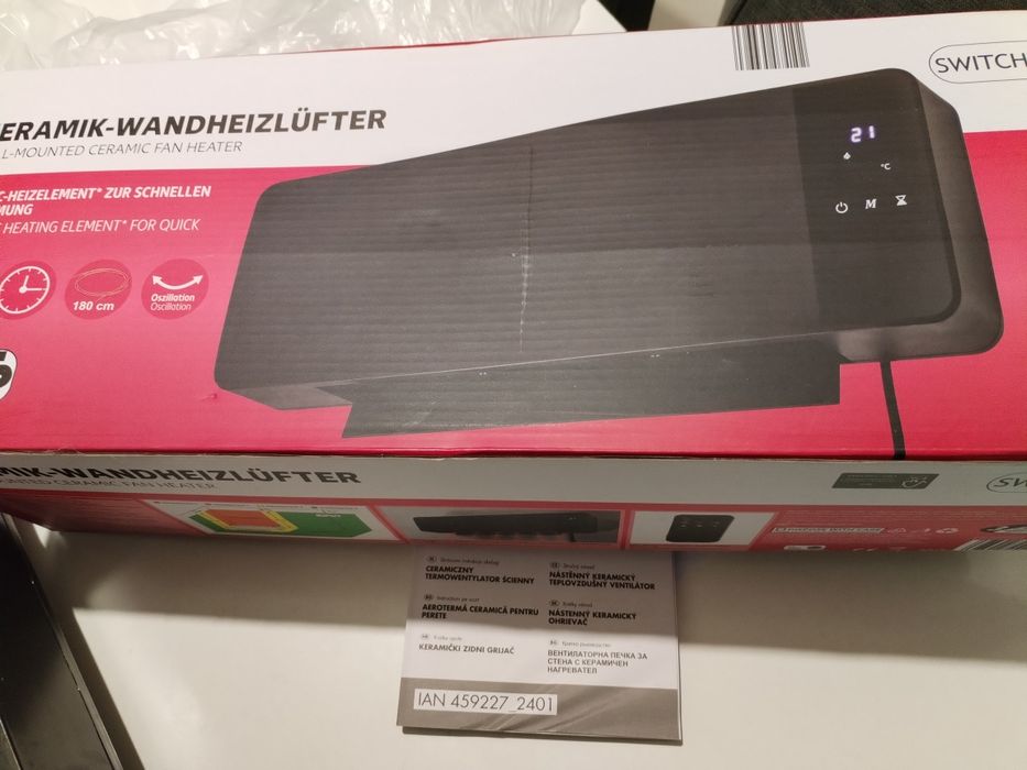 Керамична вентилаторна печка за стена/конвектор