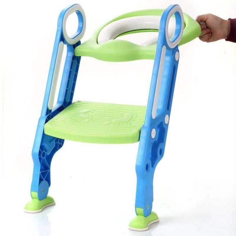 Детска мека седалка за тоалетна чиния и удобни дръжки за захващане