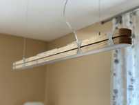 Lampa LED din lemn, inox si aluminiu