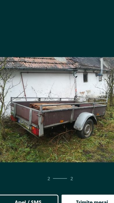 Inchiriez remorca 750kg 99 lei/zi platforma auto 4m transport auto r