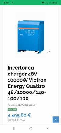 Vand sistem fotovoltaic victron energy quattro 48/10000/140