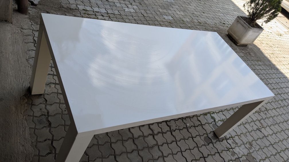 Голяма трапезна маса Ikea, бяла, 90 х 180 см