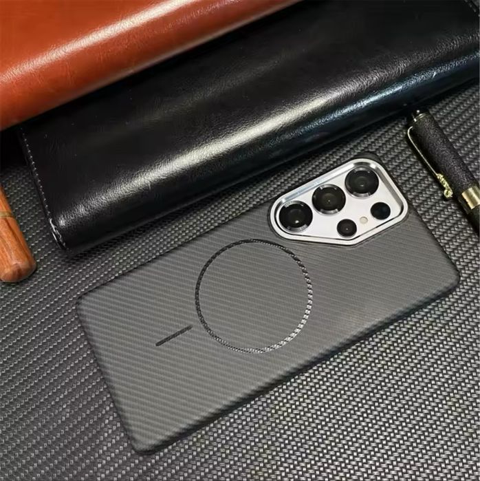 Samsung S25 ULTRA S24 ULTRA Husa Magsafe Slim 0,2mm Imitatie Carbon