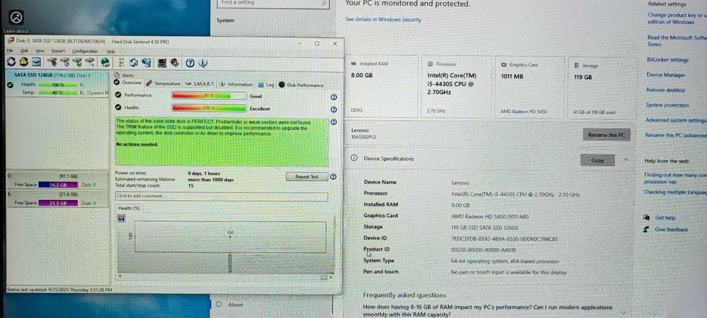 Unitate PC Calculator Lenovo Intel Core i5-4430S 8 GB RAM  SSD 128 GB