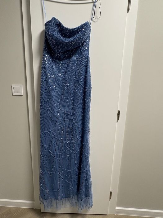 Бална Рокля- синкав син тон