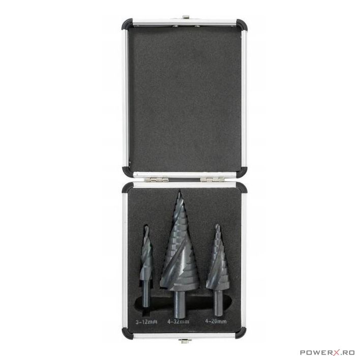 Set burghiu conic 4 - 32 mm, 3 piese, HSS 4241, Verke