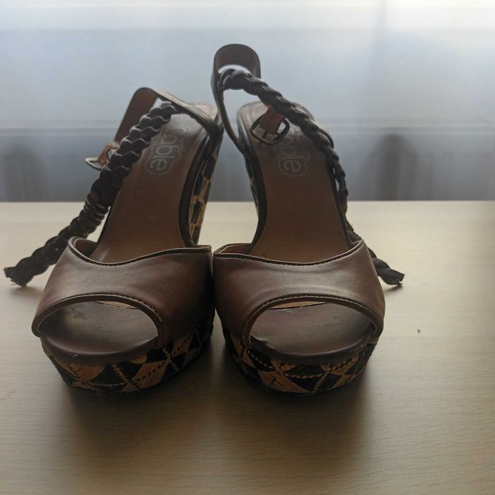 Sandale platforma piele eco